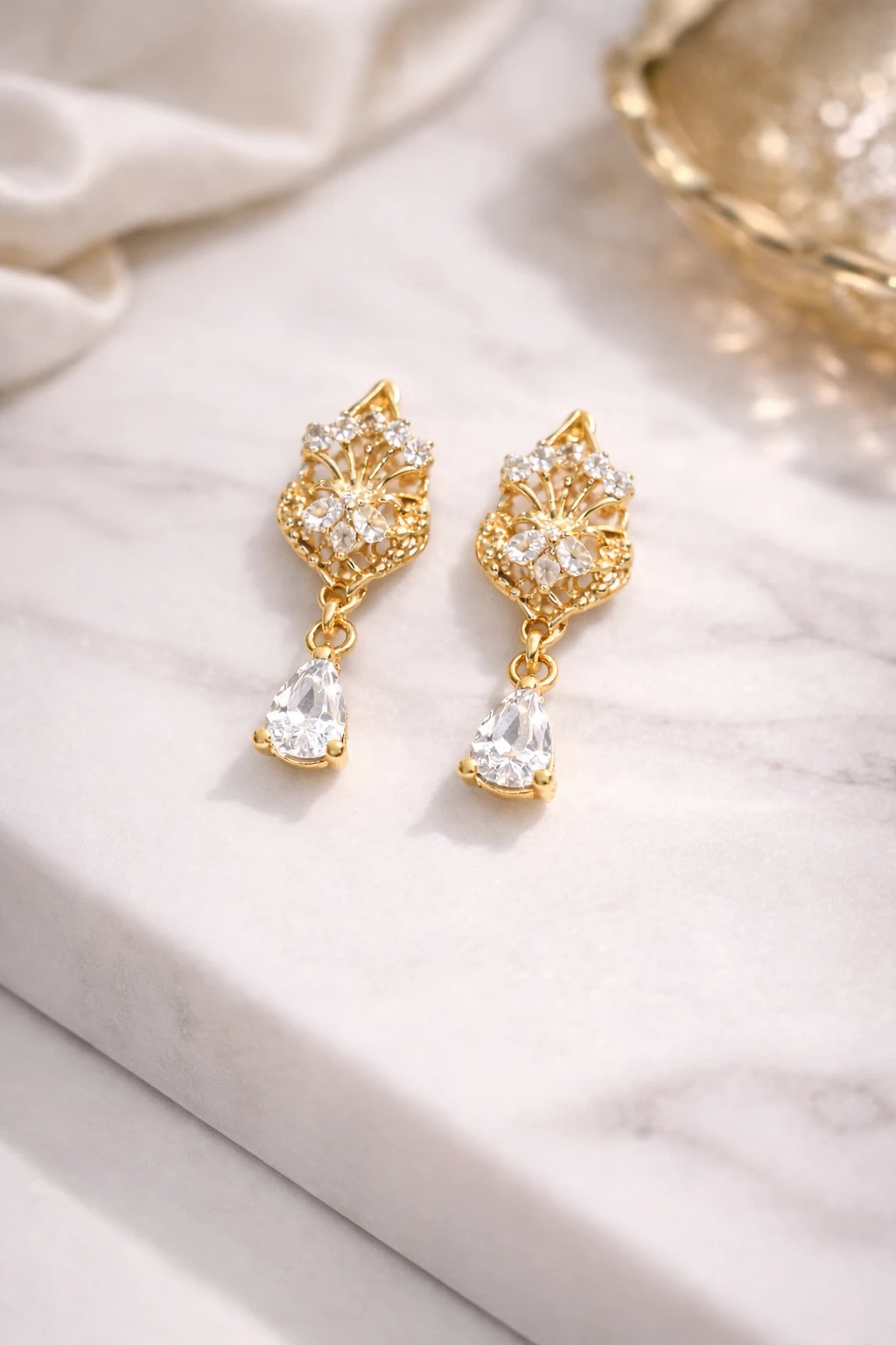 Ivory Bloom Drop Earrings image 1